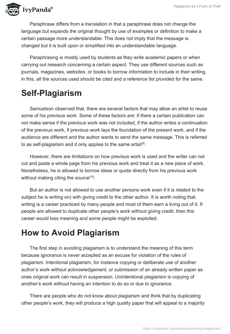 Plagiarism as a Form of Theft. Page 5