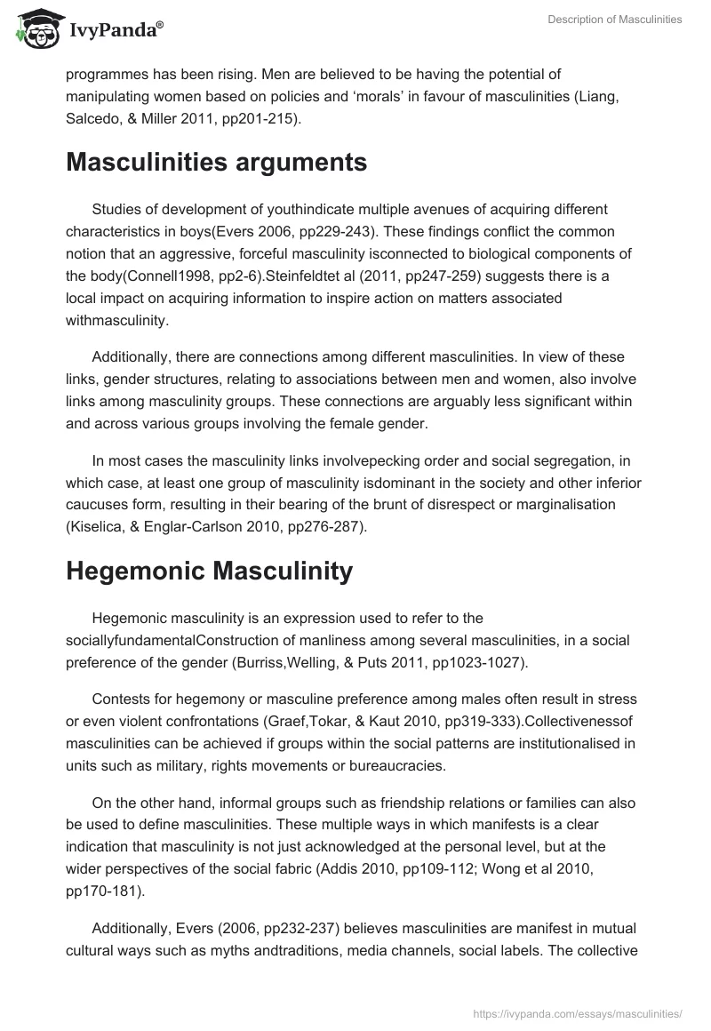 Description of Masculinities. Page 2