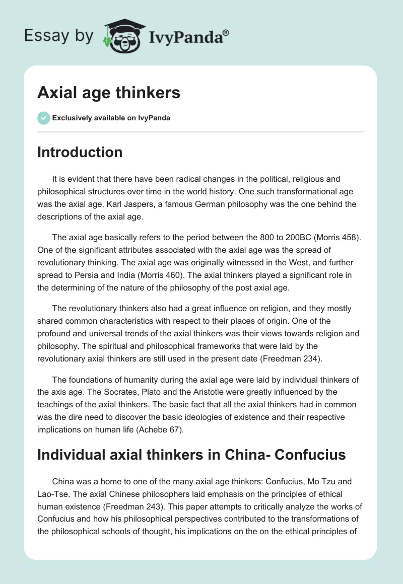 Axial age thinkers. Page 1