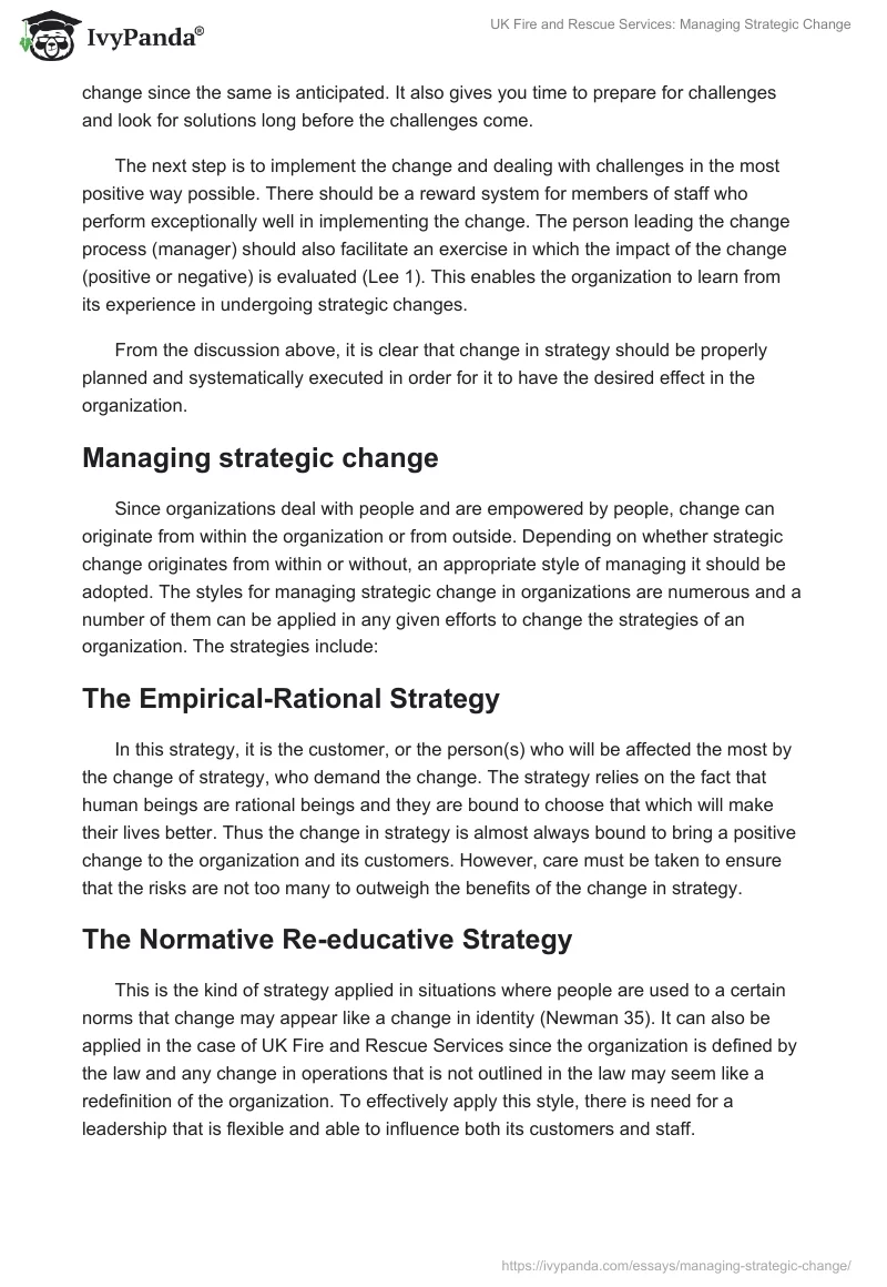 UK Fire and Rescue Services: Managing Strategic Change. Page 2