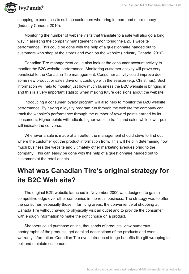 The Rise and Fall of Canadian Tire's Web Site. Page 2