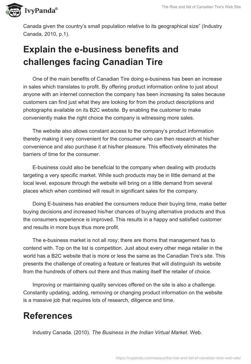 The Rise and Fall of Canadian Tire's Web Site. Page 4