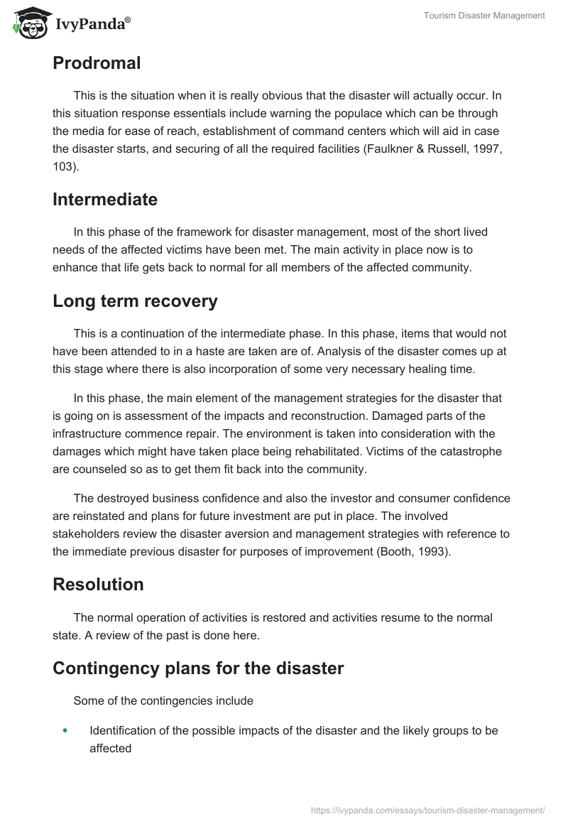 Tourism Disaster Management. Page 4