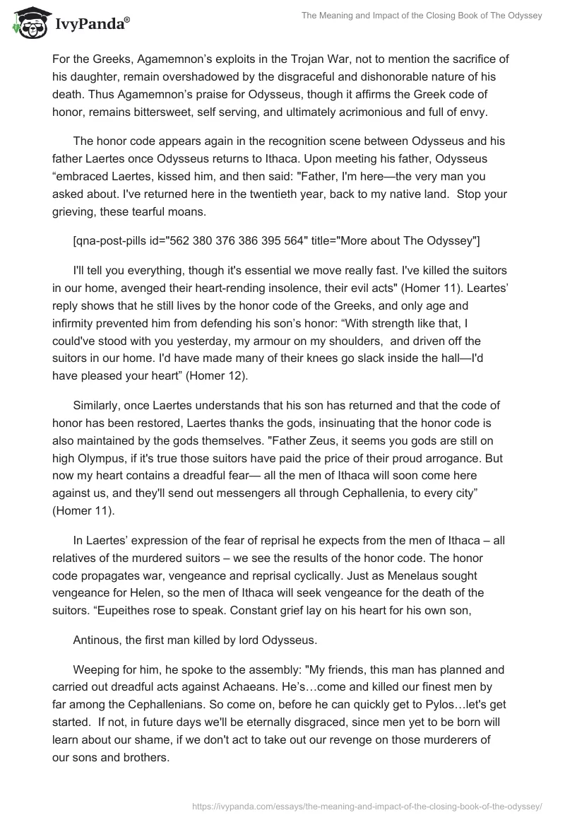 The Meaning and Impact of the Closing Book of The Odyssey. Page 4