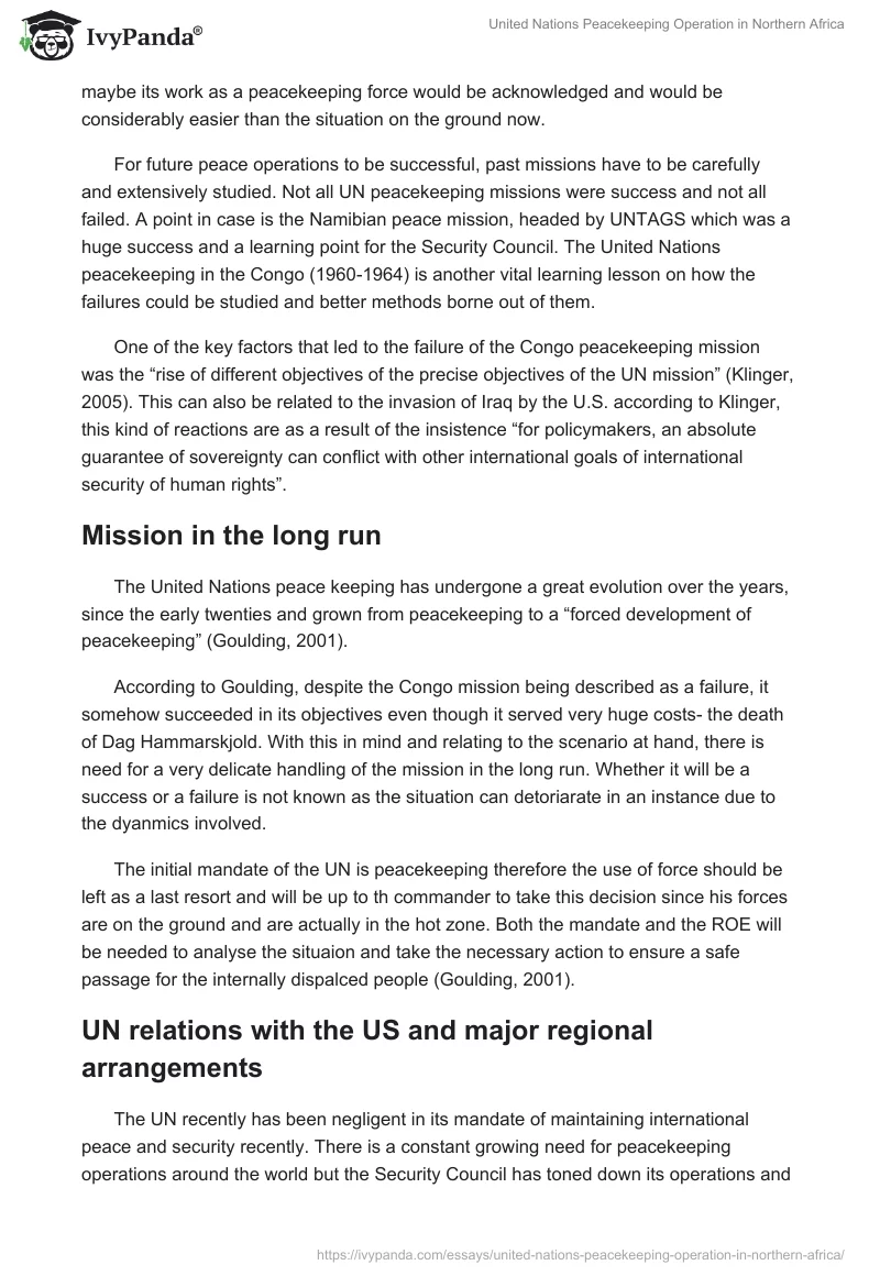 United Nations Peacekeeping Operation in Northern Africa. Page 4