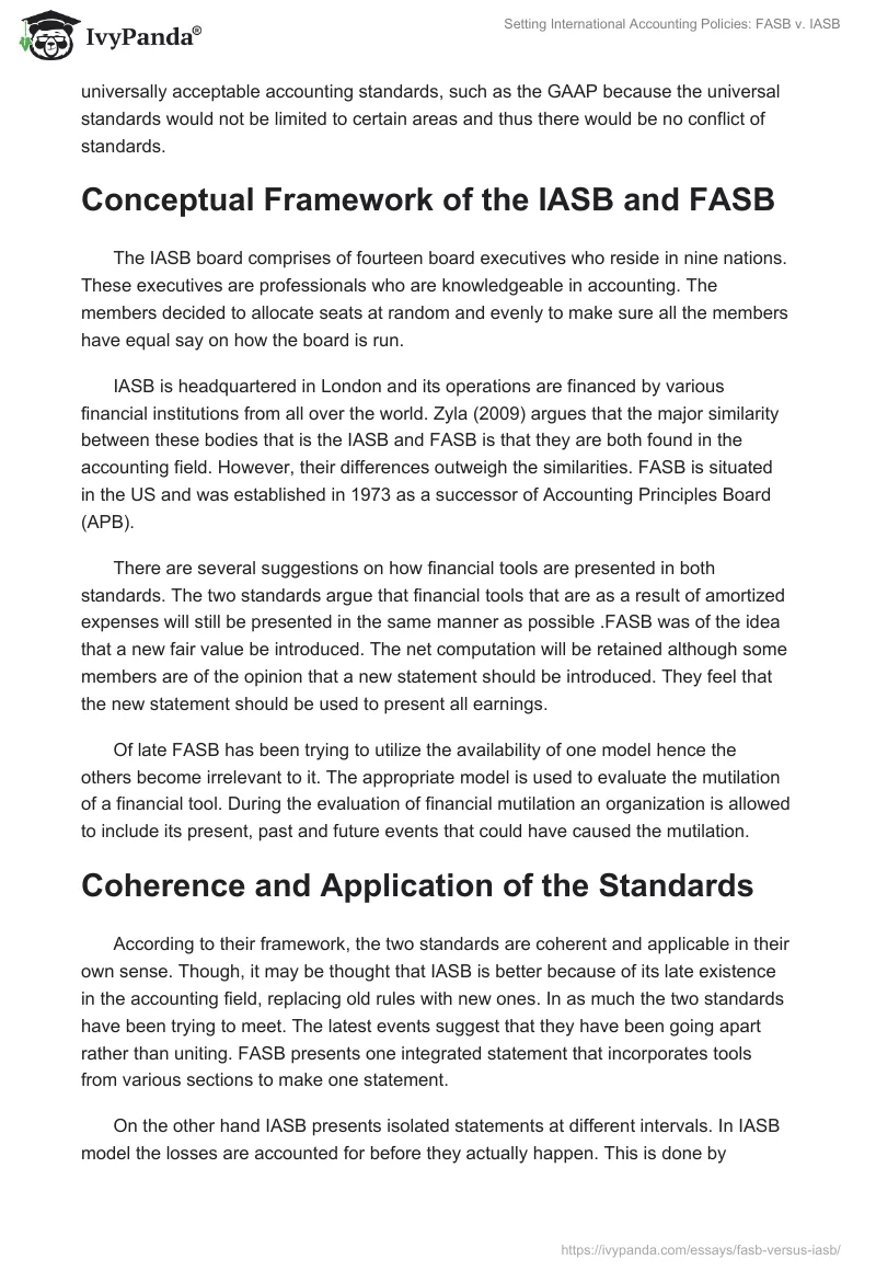 Setting International Accounting Policies: FASB vs. IASB. Page 2