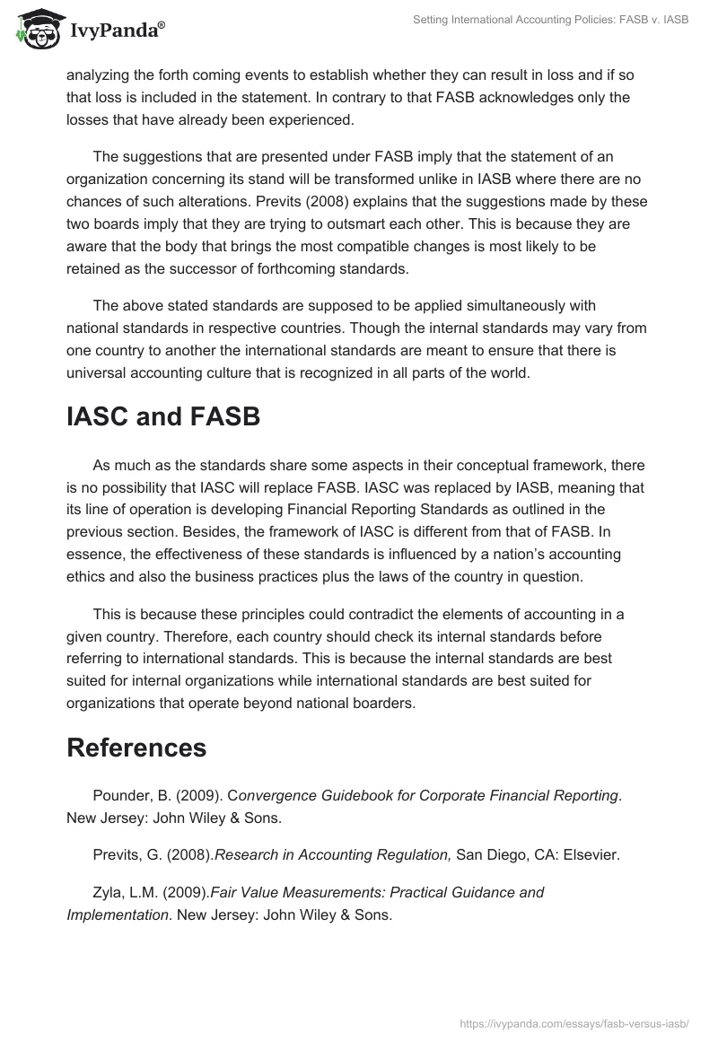 Setting International Accounting Policies: FASB vs. IASB. Page 3