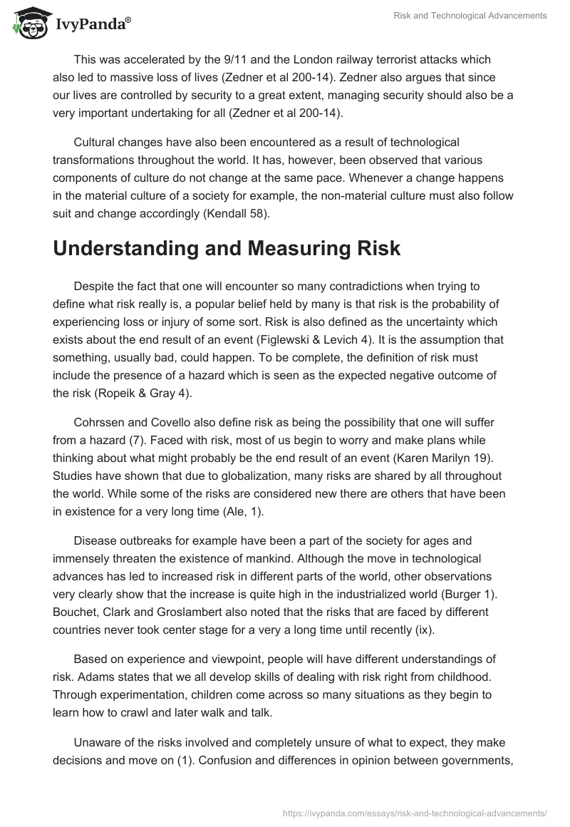 Risk and Technological Advancements. Page 3