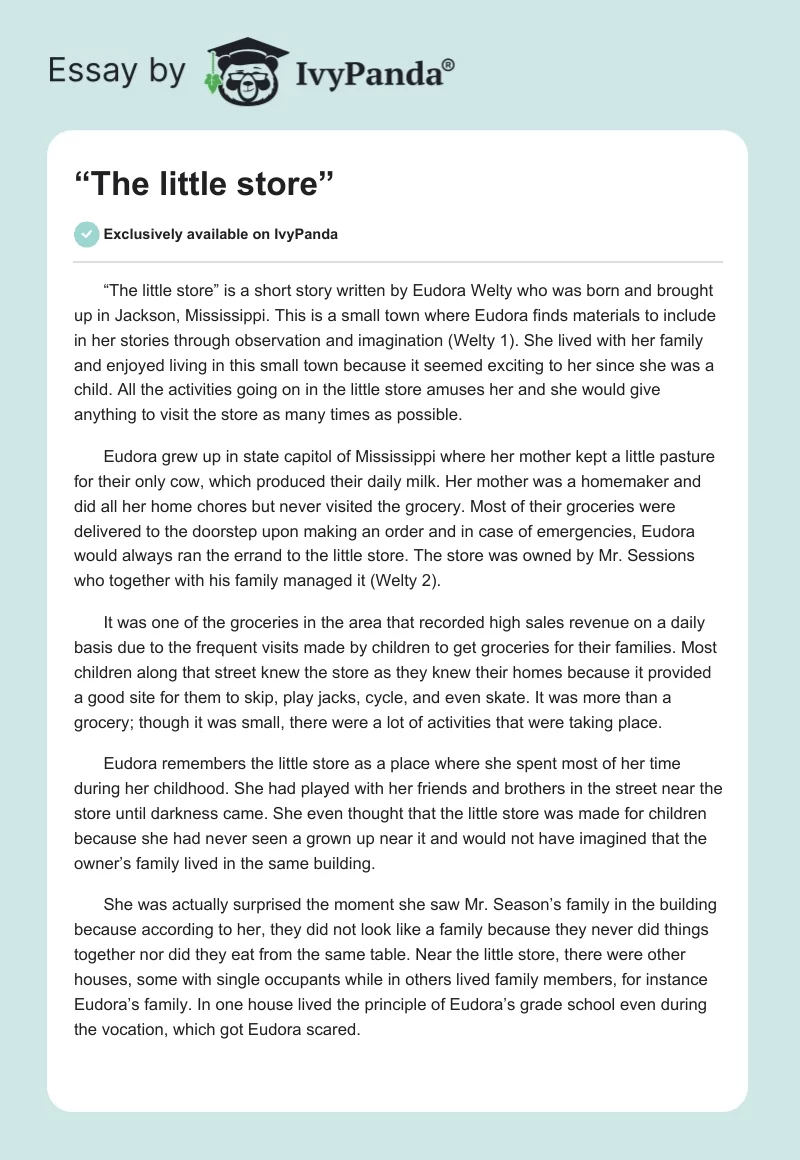 “The little store”. Page 1