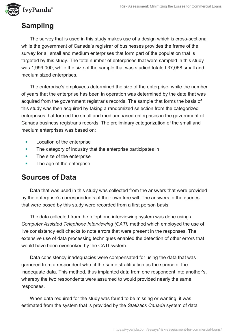 Risk Assessment: Minimizing the Losses for Commercial Loans. Page 5