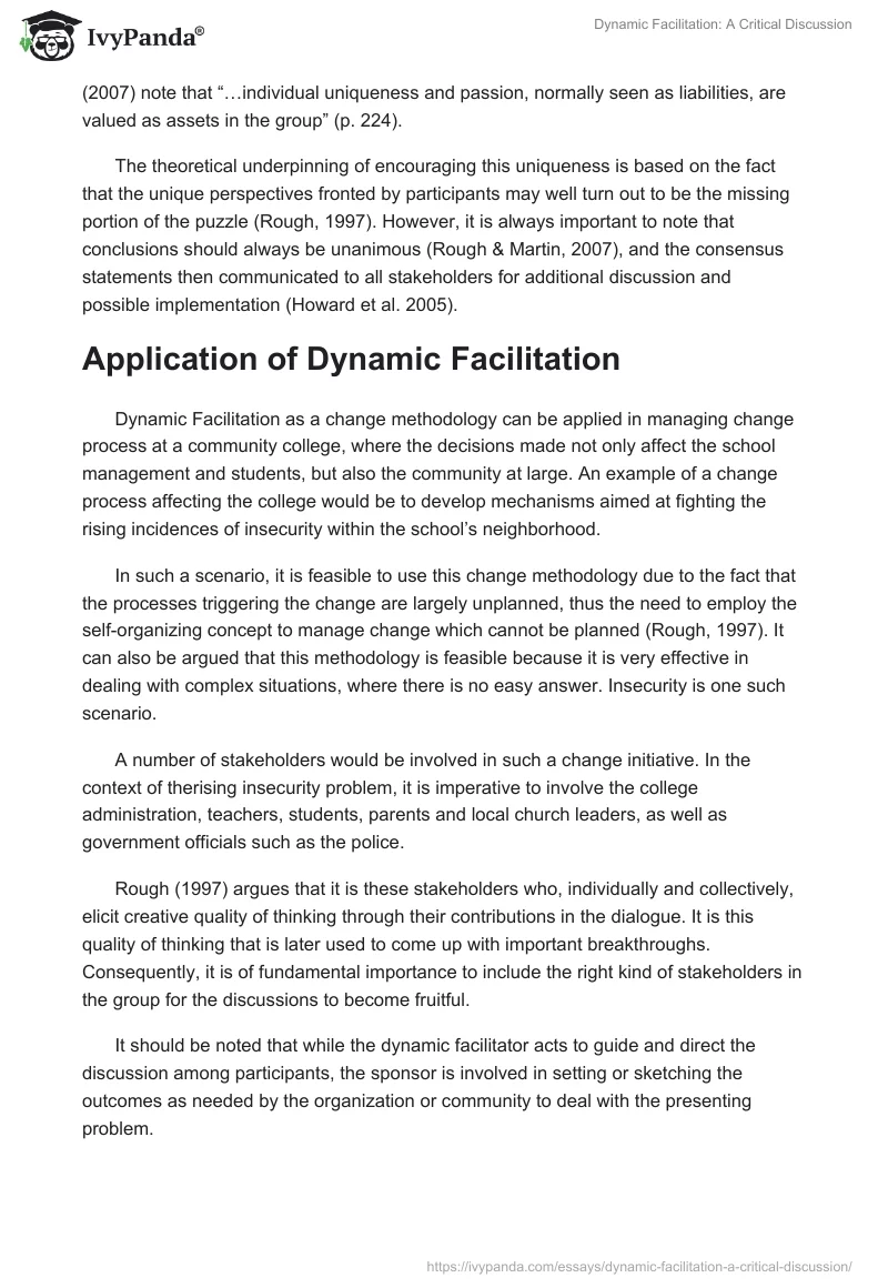 Dynamic Facilitation: A Critical Discussion. Page 3