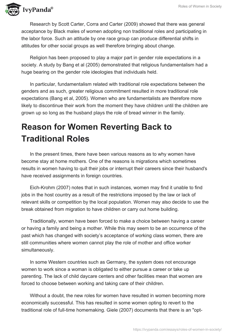Roles of Women in Society. Page 5