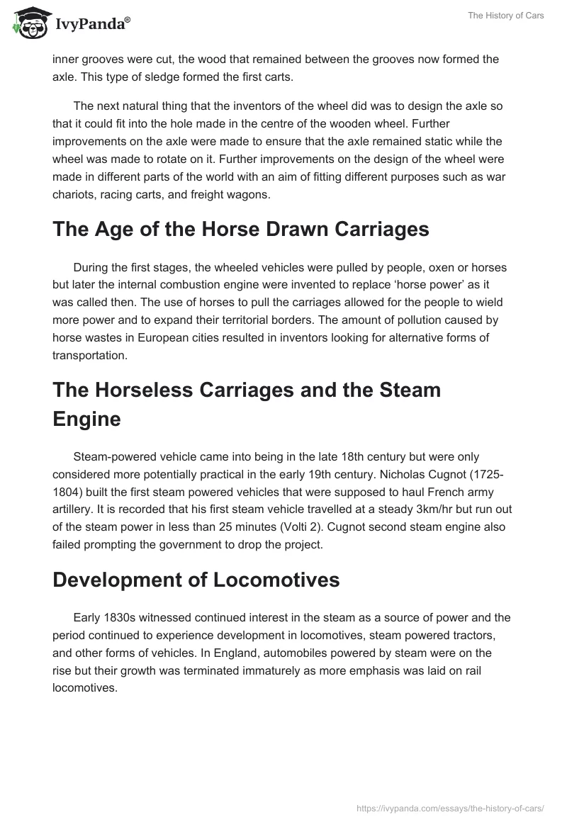 The History of Cars. Page 2