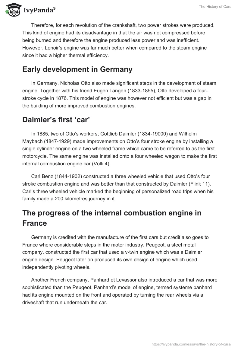 The History of Cars. Page 4