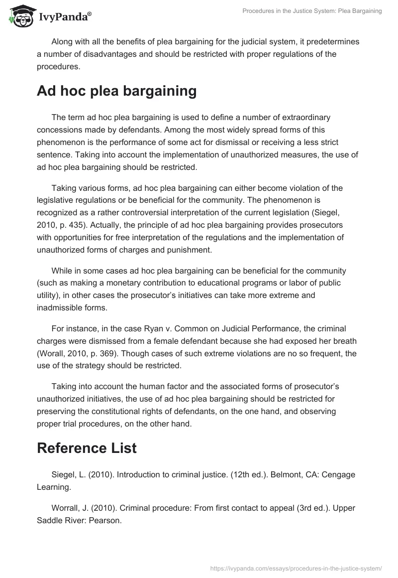 Procedures in the Justice System: Plea Bargaining. Page 2