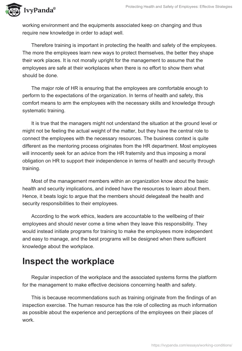 Protecting Health and Safety of Employees: Effective Strategies. Page 3