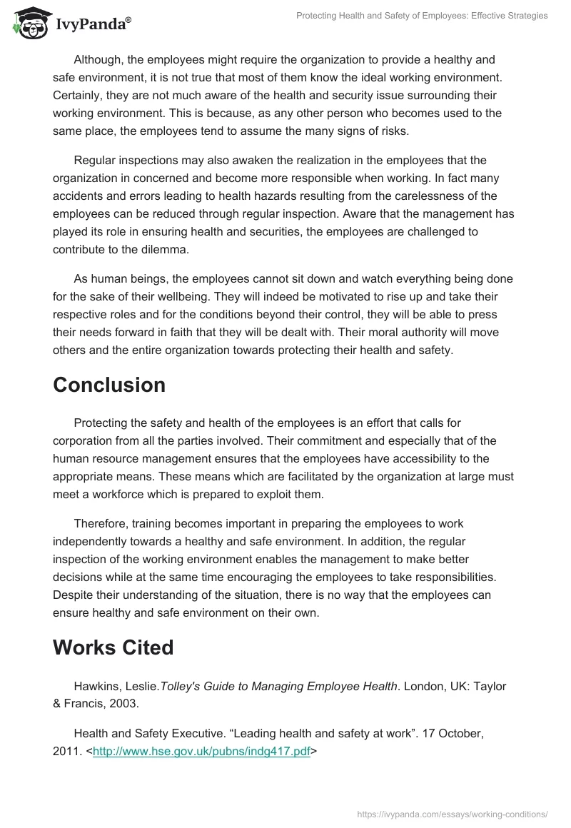 Protecting Health and Safety of Employees: Effective Strategies. Page 4