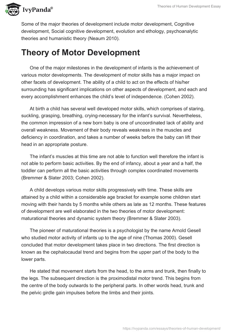 Theories of Human Development Essay. Page 2