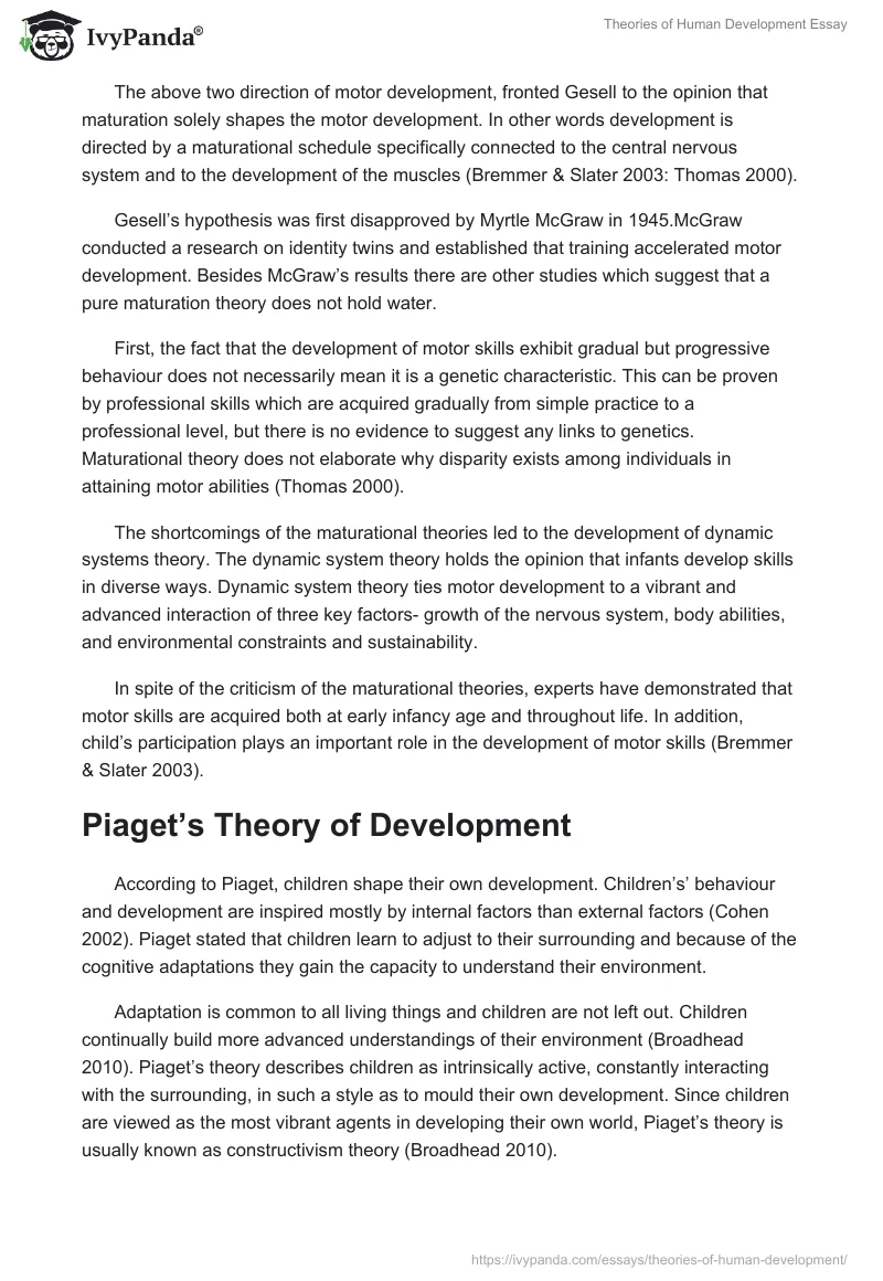 Theories of Human Development Essay. Page 3