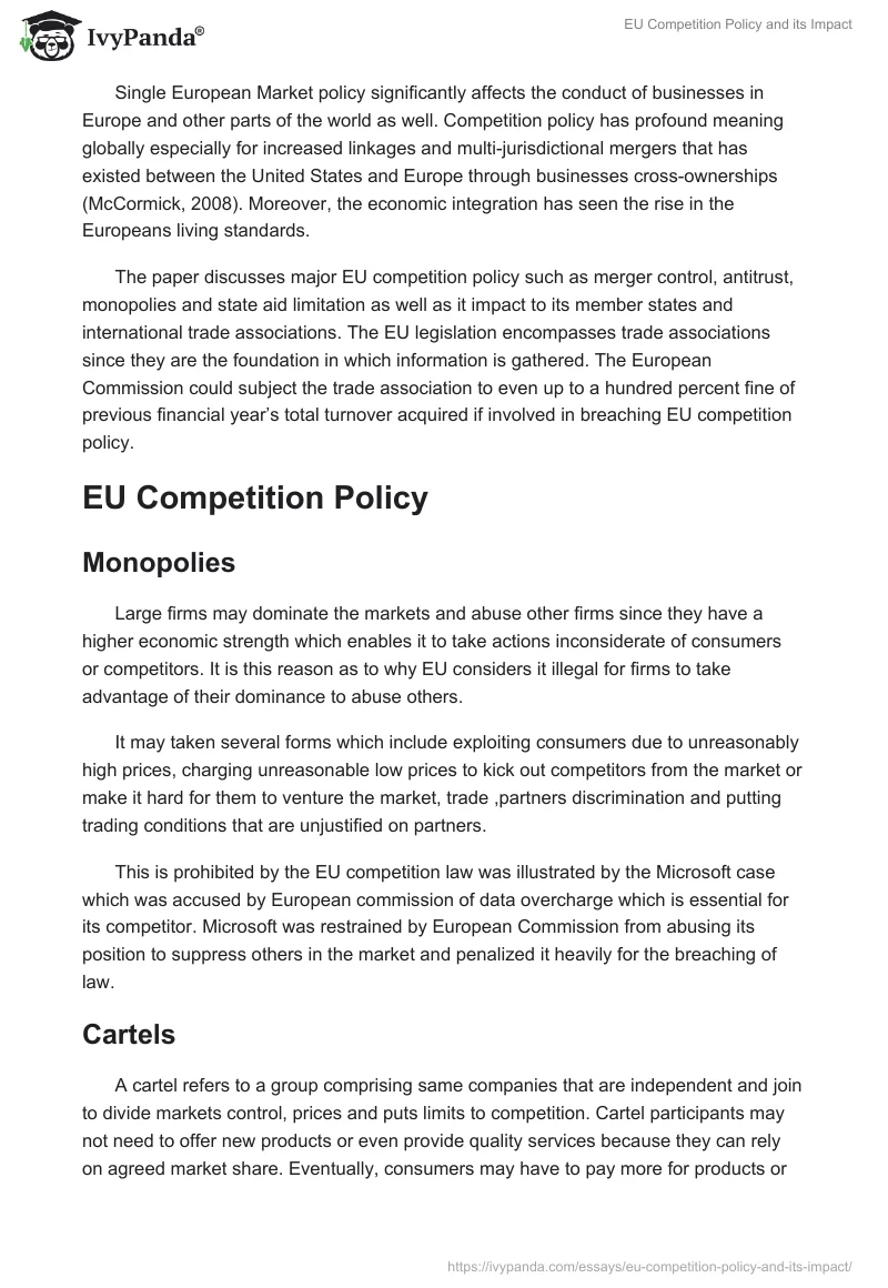 EU Competition Policy and Its Impact. Page 2