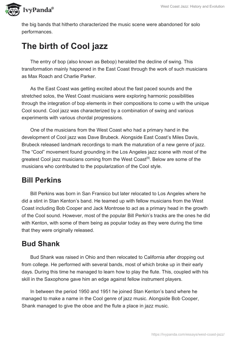 West Coast Jazz: History and Evolution. Page 4