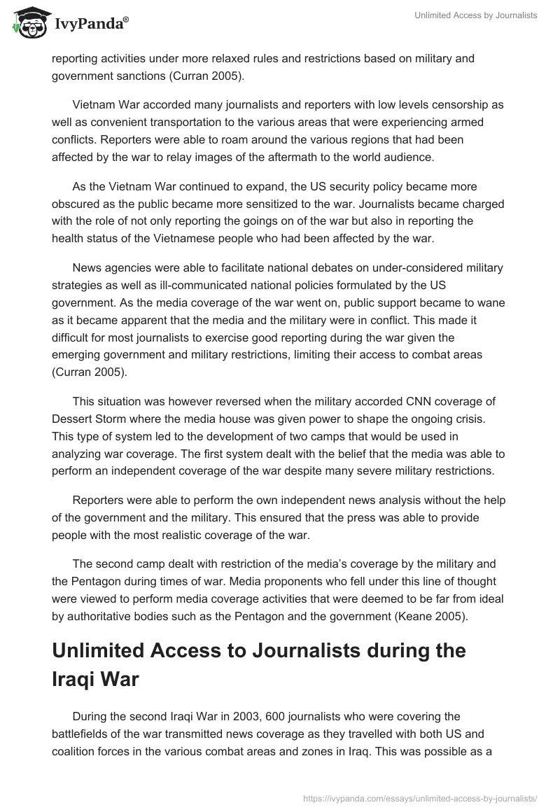 Unlimited Access by Journalists. Page 5