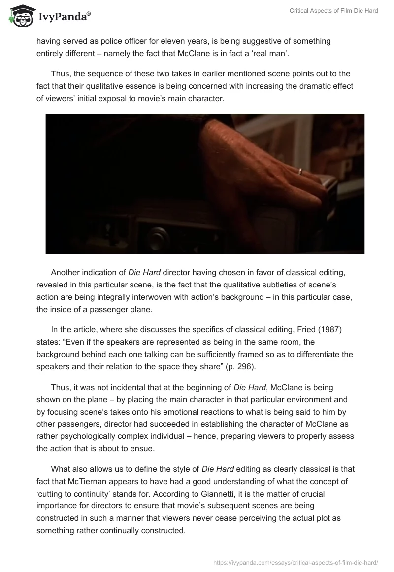 Critical Aspects of Film Die Hard. Page 2