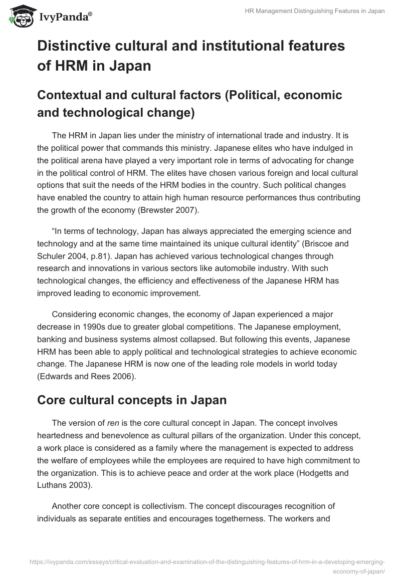 HR Management Distinguishing Features in Japan. Page 3