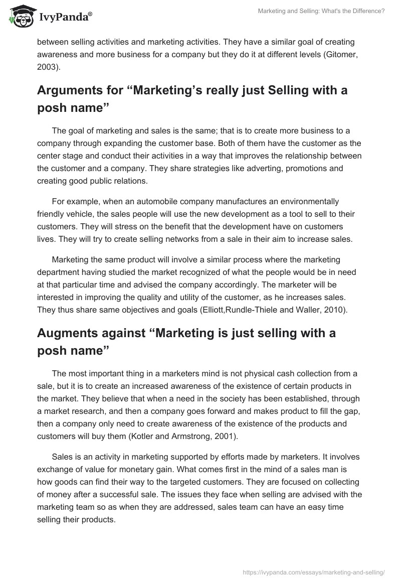 Marketing and Selling: What's the Difference?. Page 4