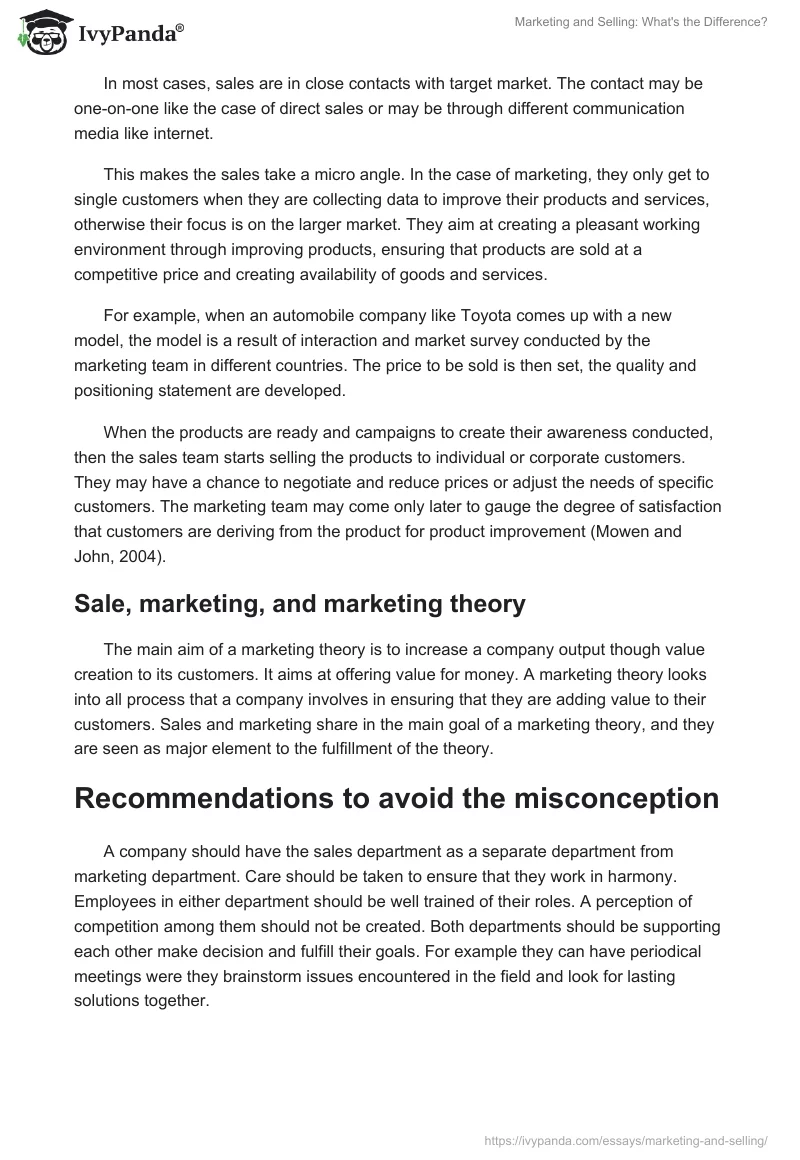 Marketing and Selling: What's the Difference?. Page 5