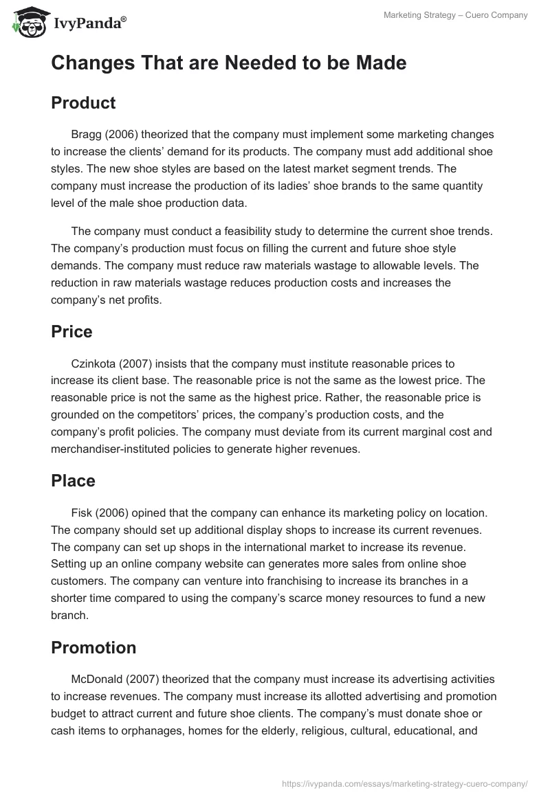 Marketing Strategy – Cuero Company. Page 2