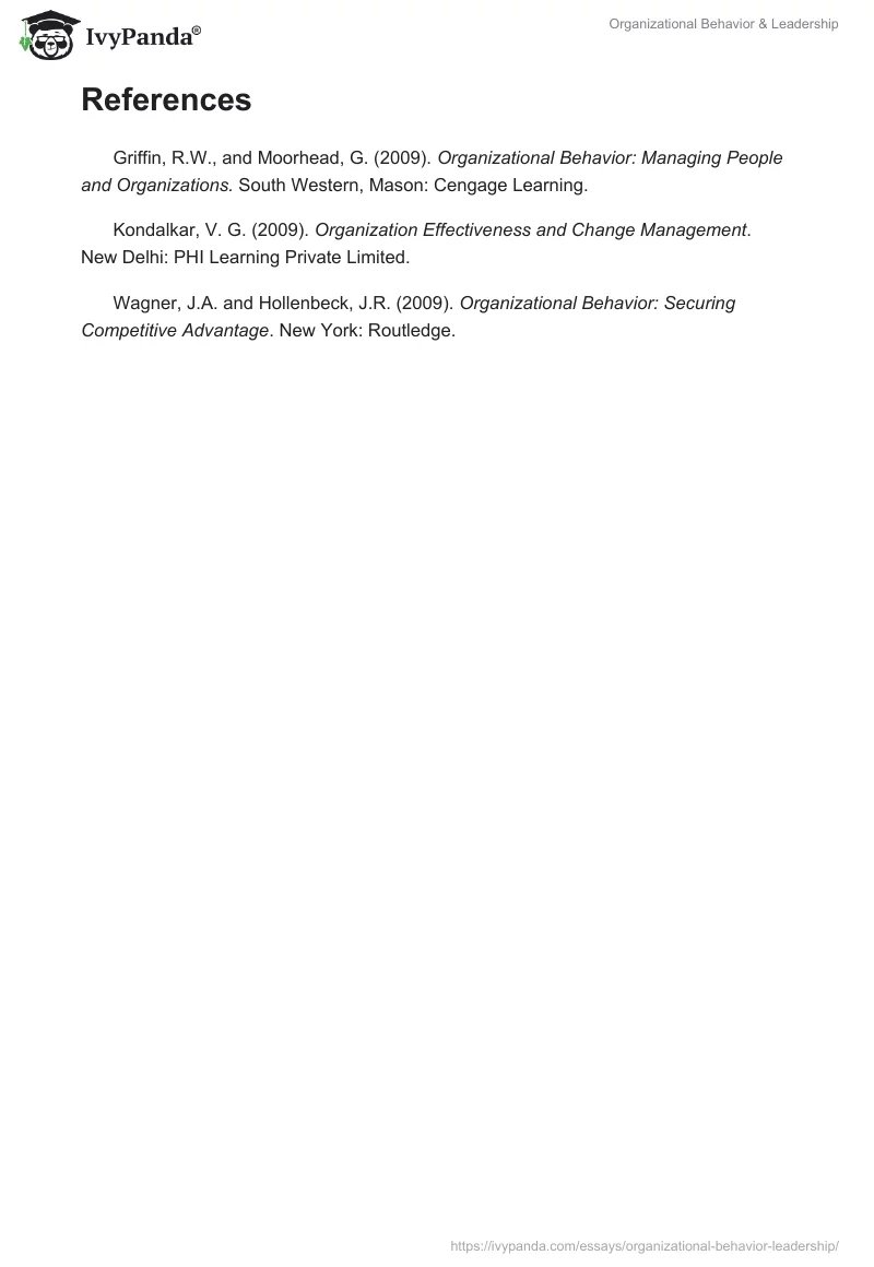 Organizational Behavior & Leadership. Page 4