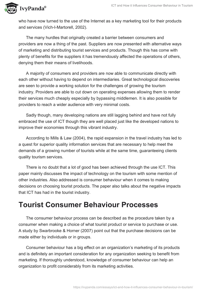 ICT and How it Influences Consumer Behaviour in Tourism. Page 2
