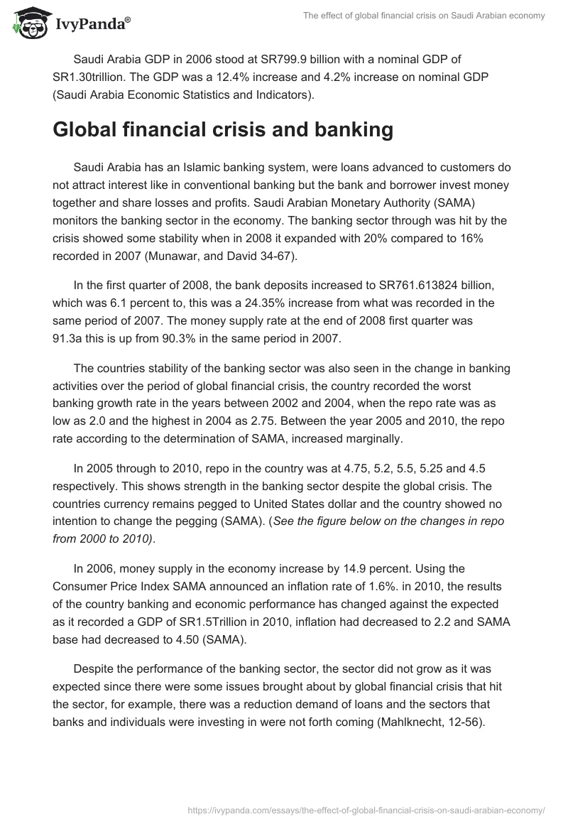 The effect of global financial crisis on Saudi Arabian economy. Page 3