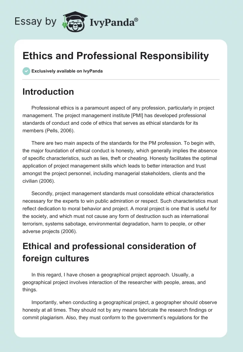 Ethics and Professional Responsibility. Page 1