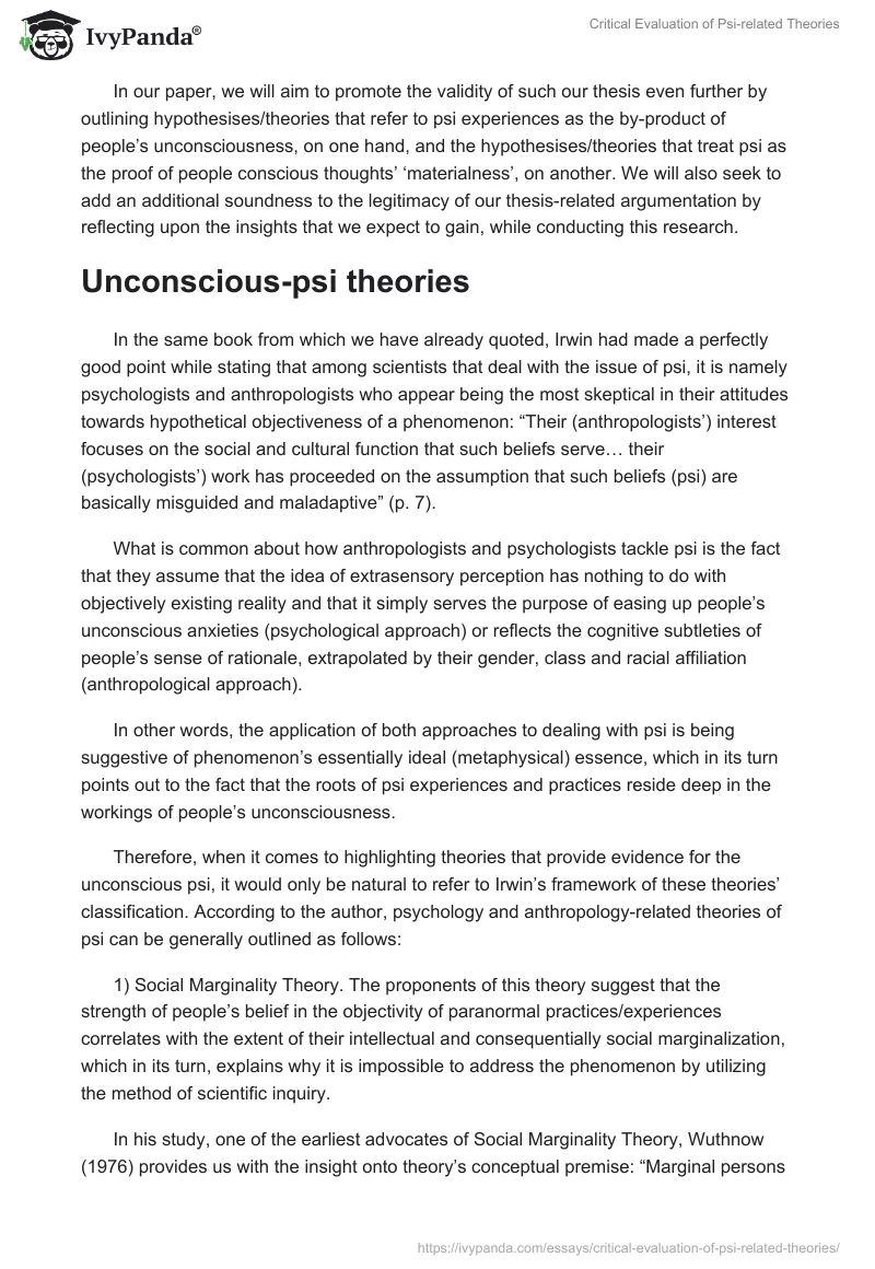 Critical Evaluation of Psi-related Theories. Page 2