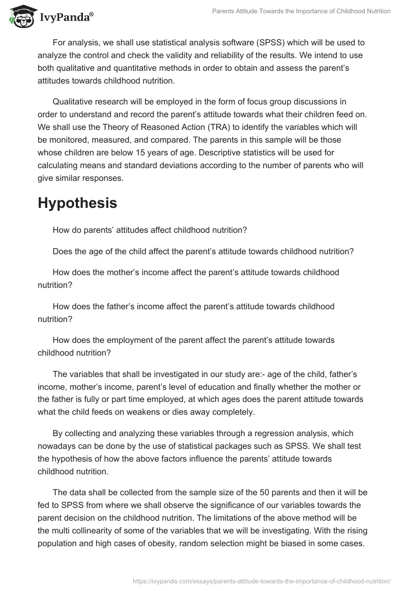 Parents Attitude Towards the Importance of Childhood Nutrition. Page 4