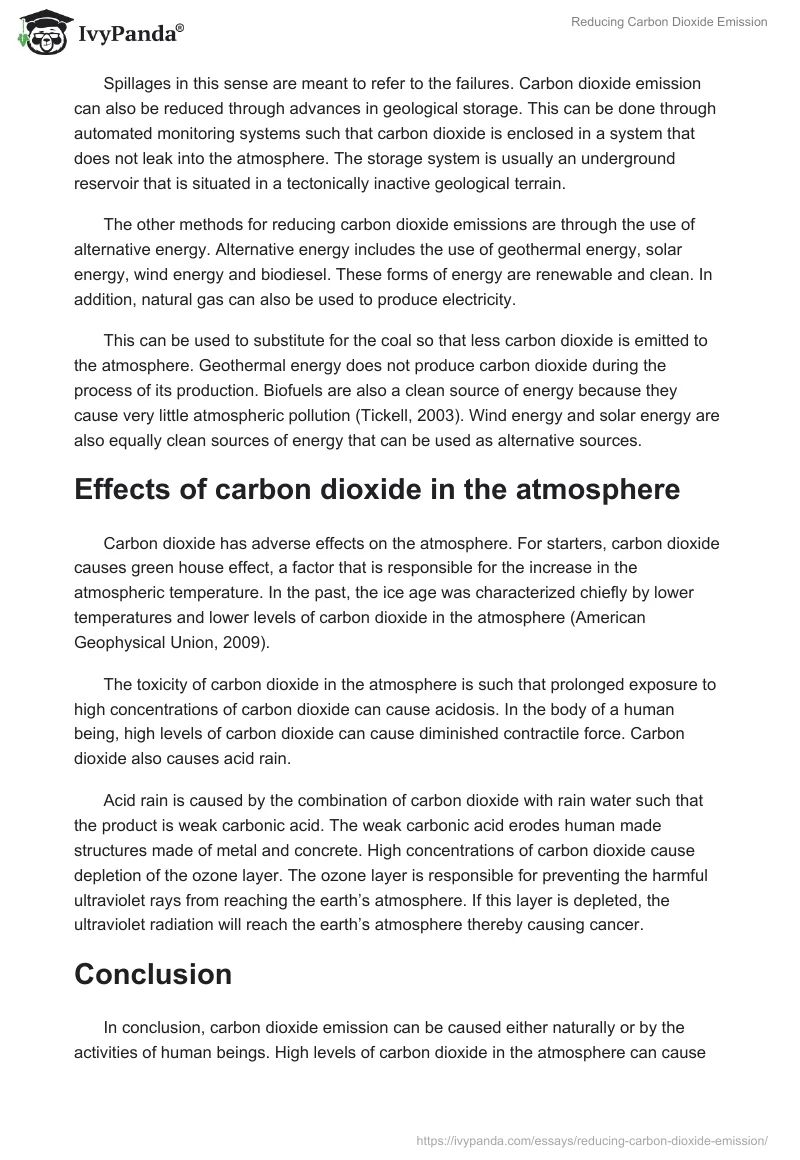 Reducing Carbon Dioxide Emission. Page 3