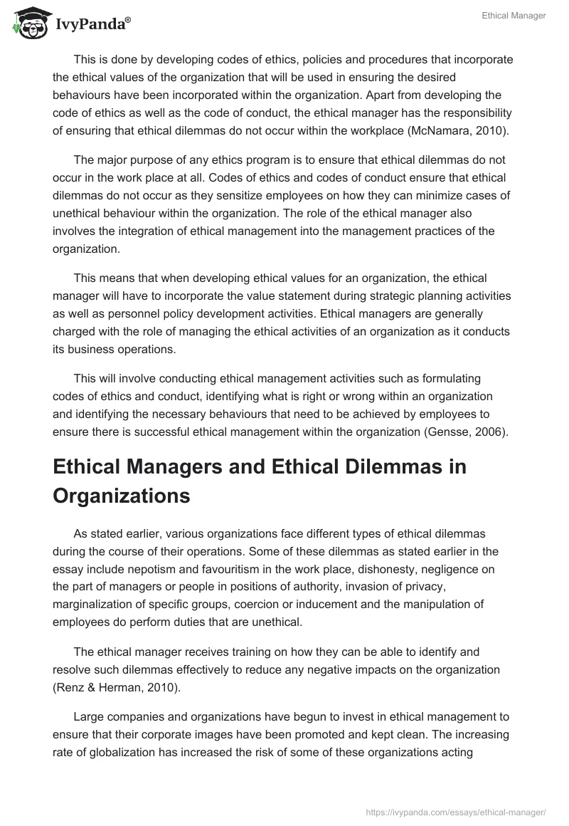 Ethical Manager. Page 3