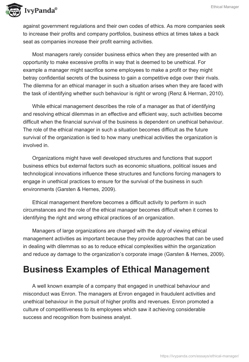 Ethical Manager. Page 4
