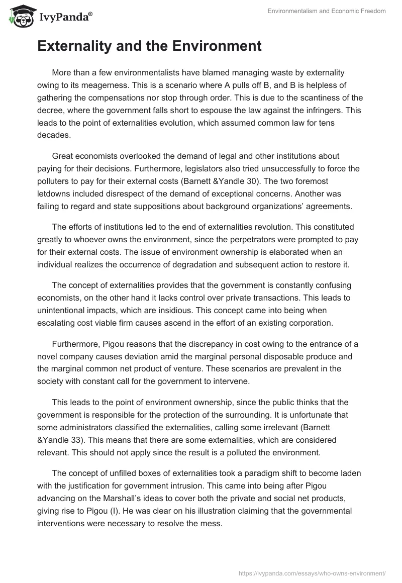 Environmentalism and Economic Freedom. Page 4