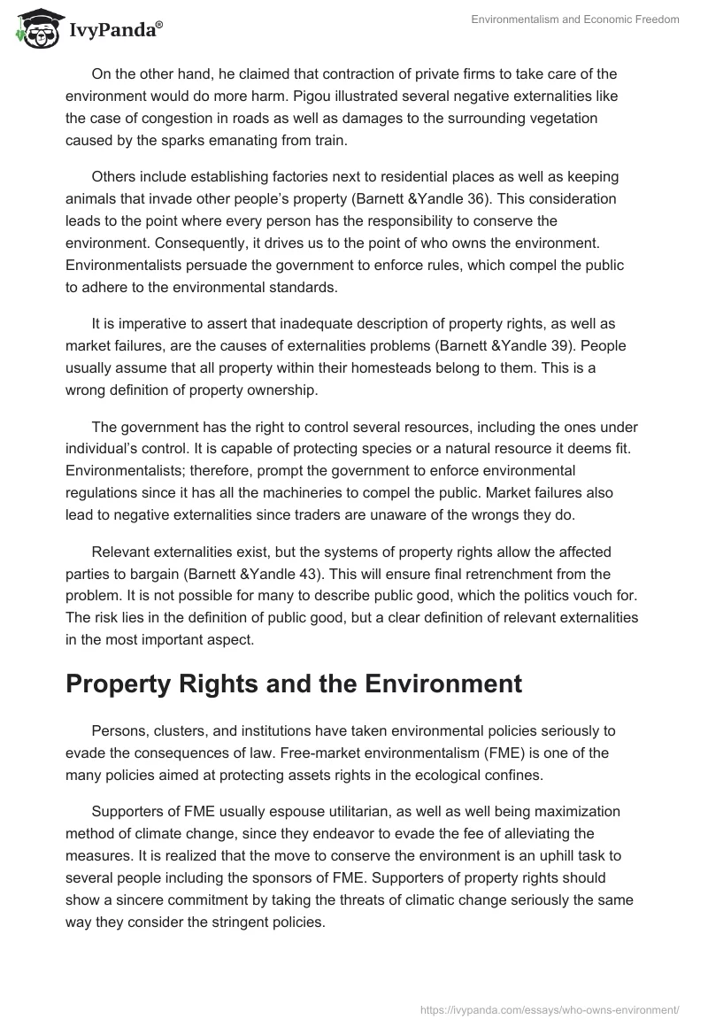 Environmentalism and Economic Freedom. Page 5