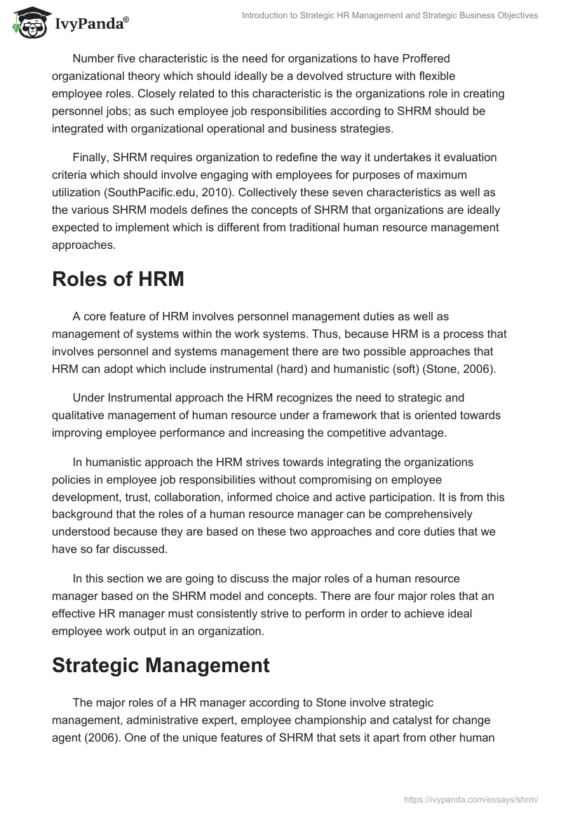 Introduction to Strategic HR Management and Strategic Business Objectives. Page 3