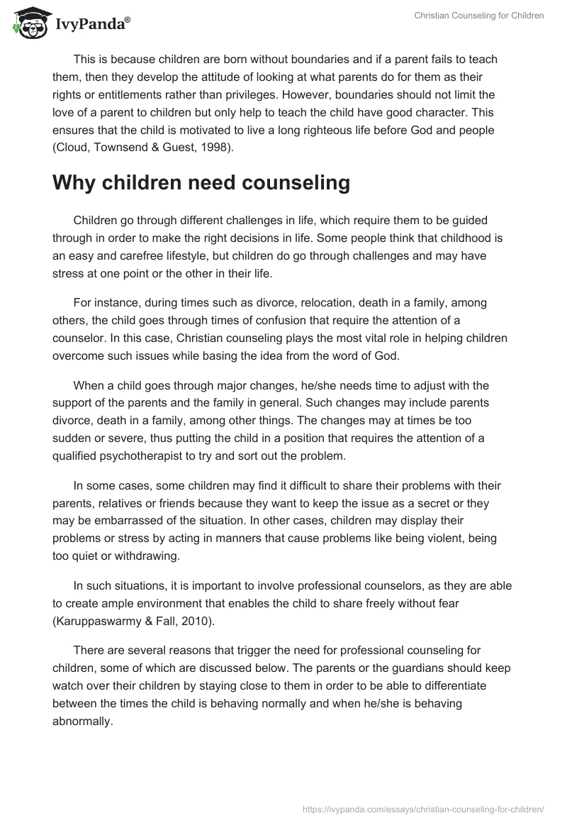 Christian Counseling for Children. Page 5
