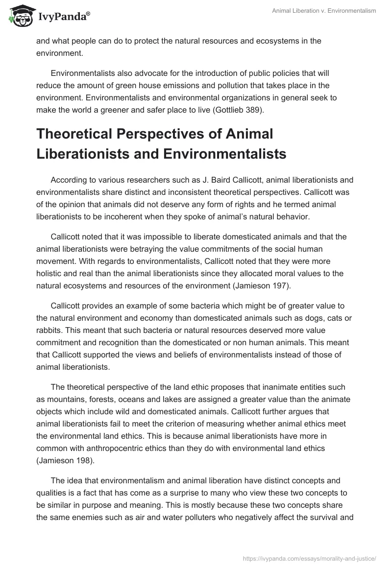 Animal Liberation vs. Environmentalism. Page 2