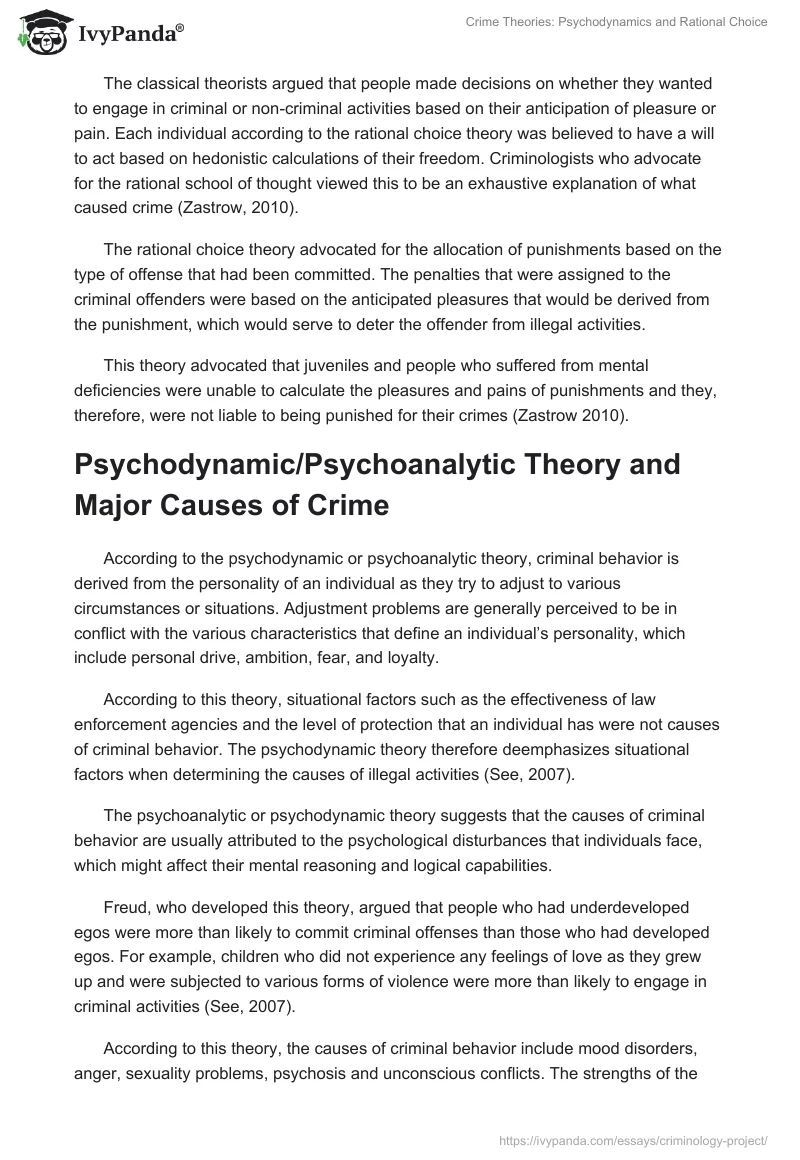Crime Theories: Psychodynamics and Rational Choice. Page 3