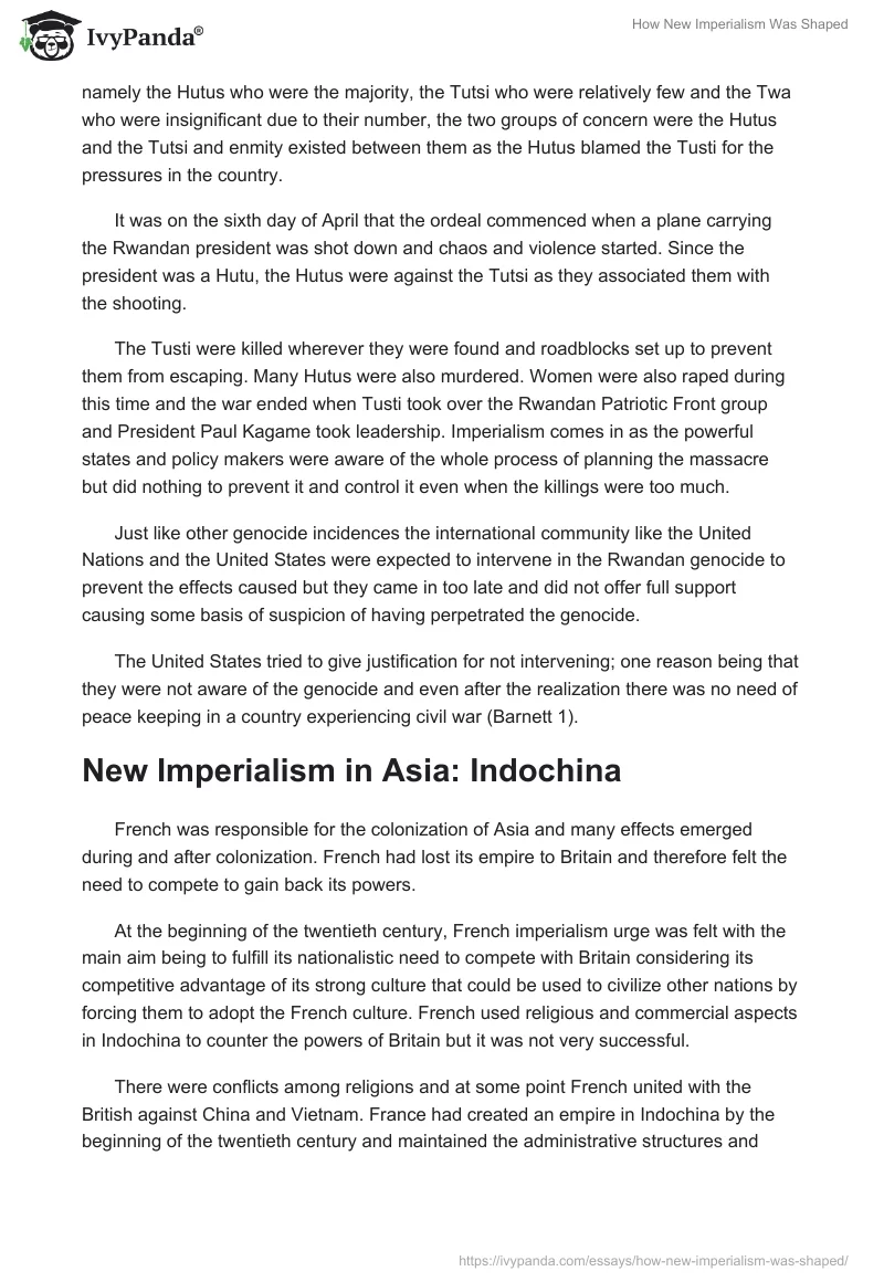 How New Imperialism Was Shaped. Page 3