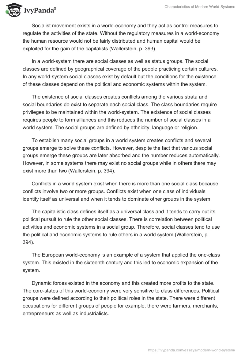 Modern World System Definition: Essay Example. Page 4
