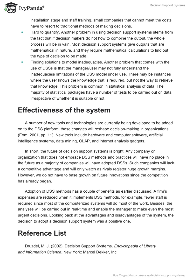 Decision Support Systems. Page 4