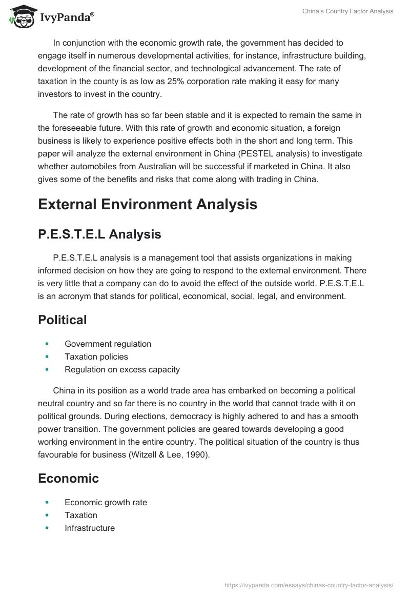 China’s Country Factor Analysis. Page 2